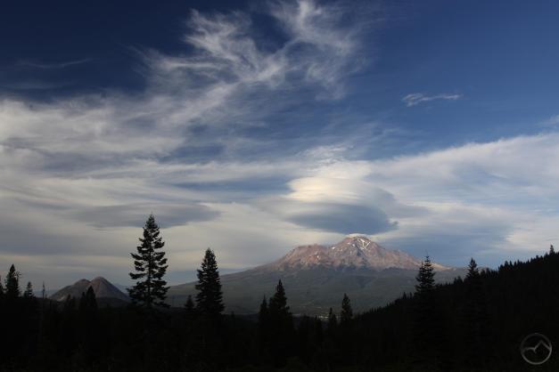 Turbulent skies around Mount Shasta.