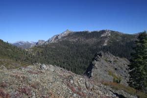 Monument Peak and Sawtooth Peak from the shoulder of Weaver Bally. 355094 (Custom)
