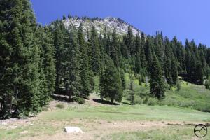 The east tower above Tangle Blue Lake. Tangle Blue Lake (6) (Custom)