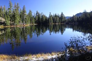 Peaceful morning at Lower South Fork Lake. Trinity Alps, South Fork Lakes - Oct2013 029 copy (Custom)