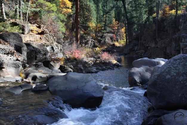 Fall color on the McCloud River views from the top of Lower Falls