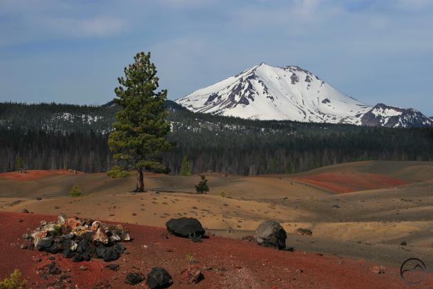 Lassen Peak viewed from the Painted Dunes