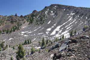 The ridgeline route to the summit of Ash Creek Butte.